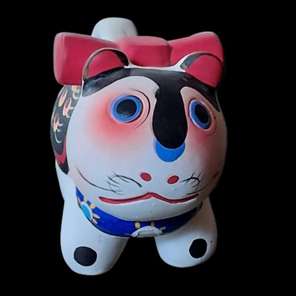 Handmade Japanese Inu Hariko Lucky Dog Figurine 4.5 x 3.5 - Picture 4 of 10